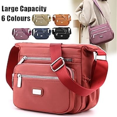 Women's Crossbody Bag Shoulder Bag Hobo Bag Nylon Outdoor Daily Holiday Zipper Large Capacity Waterproof Lightweight Solid Color Taro purple Leather Pink Black miniinthebox