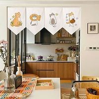 Cute Cats Kitchen Restaurant Short Door Covers Hanging Curtains Triangular Flag Curtains Short Curtains Half Home Living Room Decorative Partition Curtains miniinthebox