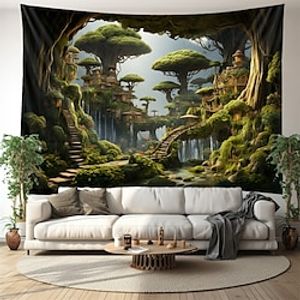 Tree Houses Forest Hanging Tapestry Wall Art Large Tapestry Mural Decor Photograph Backdrop Blanket Curtain Home Bedroom Living Room Decoration Lightinthebox