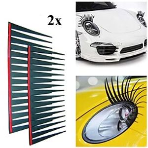 2pcs /set Car Headlight Eyelash Stickers 3D Charming Black False Eyelashes Car Headlight Decoration Funny Decal miniinthebox