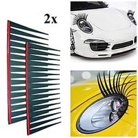 2pcs /set Car Headlight Eyelash Stickers 3D Charming Black False Eyelashes Car Headlight Decoration Funny Decal miniinthebox - thumbnail