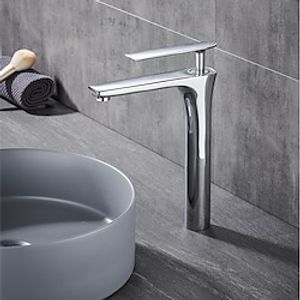 Bathroom Sink Mixer Faucet Tall Short, Monobloc Washroom Basin Taps Single Handle One Hole Deck Mounted, with Hot and Cold Hose Water Vessel Taps miniinthebox