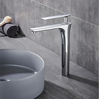 Bathroom Sink Mixer Faucet Tall Short, Monobloc Washroom Basin Taps Single Handle One Hole Deck Mounted, with Hot and Cold Hose Water Vessel Taps miniinthebox - thumbnail