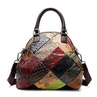 Women's Crossbody Bag Top Handle Bag Handbag Nappa Leather Cowhide Zipper Daily Rainbow Lightinthebox - thumbnail