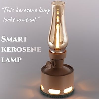 Smart Kerosene Lamp Rechargeable Bar Table Lamp Night Light Antique Atmosphere Lamp 10 Modes Dimming Light Gift Decorative Table Lamp Lightinthebox