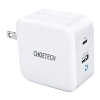 Choetech 65W 2-Port PD Charger Gan Tech PD 3.0 Foldable Type C Wall Charger Adapter - PD8002