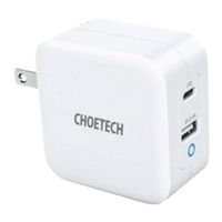 Choetech 65W 2-Port PD Charger Gan Tech PD 3.0 Foldable Type C Wall Charger Adapter - PD8002