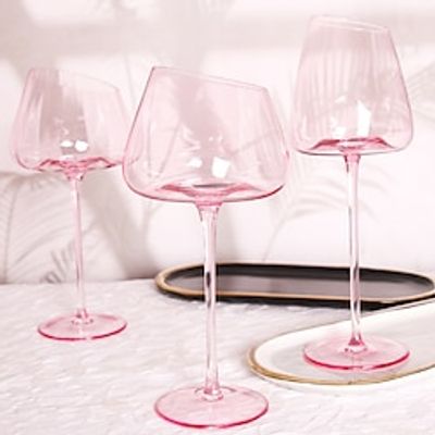 1pcs Wine Glass European Diagonal Pink Concave Bottom Wine Glass Crystal Glass Tall Glass High Appearance Level Wine Glasses Wine Set. Lightinthebox 1pcs Wine Glass European Diagonal Pink Concave Bottom Wine Glass Crystal Glass Tall Glass High Appearance Level Wine Glasses Wine Set. Lightinthebox