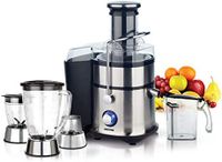 Geepas GSB5451 4-In-1 Juicer & Blender - Compact Electric Blender, Juicer, Chopper & Grinder 2-Speed Pulse Function 800W, GSB5451