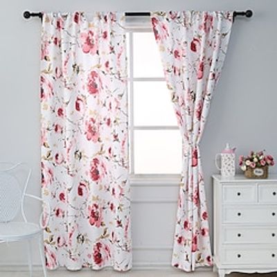 Flower Curtain Drapes for Living Room, Farmhouse Curtain Panels For Bedroom Door Kitchen Window Treatments Thermal Insulated Room Darkening Lightinthebox