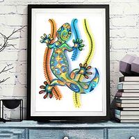 3D Chameleon Quilling Paper Filigree Paintings Wall Decor DIY Quilling Paper Crafts Gifts DIY Quilling Paper Tools Kits Lightinthebox - thumbnail