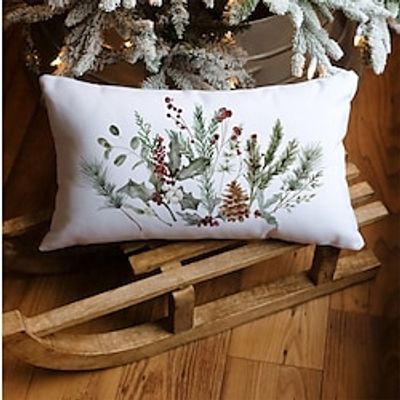 Christmas Lumbar Pillow Xmas Decorative Toss Pillows Cover 1PC Soft Cushion Case Pillowcase for Bedroom Livingroom Sofa Couch Chair miniinthebox