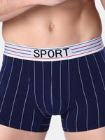 Sports Casual Cotton Stripes Printing Boxer Briefs for Men