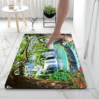 Forest Bathroom Deco Diatomaceous Earth Bath Mat Soft Mat Rubber Anti-Slip Fast Dry Super Absorbent Thin Bathroom Mat for Under Door - Bathroom Floor Mat Rug Bathtub Front Shower Mat Sink Lightinthebox