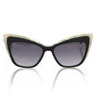 Frankie Morello Chic Cat Eye Sunglasses with Pearly Accents (FR-22076)