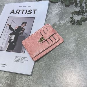 Women PU Short Wallet Slim Vintage 9 Card Holder Coin Purse