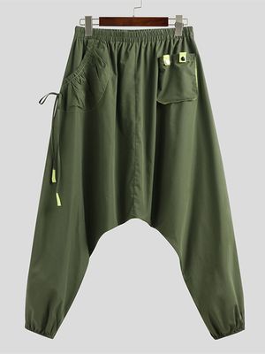 INCERUN Men Japanese Style ,Knotted Pocket Loose Harem Pants INCERUN Men Japanese Style ,Knotted Pocket Loose Harem Pants