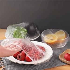 100-Piece Disposable Food Cover Plastic Wrap Elastic Food Lids for Fruit Bowls Cups Caps Storage Kitchen Fresh Keeping Saver Bag miniinthebox