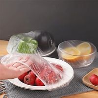 100-Piece Disposable Food Cover Plastic Wrap Elastic Food Lids for Fruit Bowls Cups Caps Storage Kitchen Fresh Keeping Saver Bag miniinthebox - thumbnail