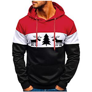 Men's Pullover Hoodie Sweatshirt Color Block Hooded Daily Sports Basic Casual Hoodies Sweatshirts  Yellow Red miniinthebox
