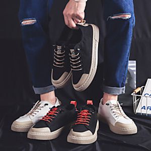 Men's Sneakers Lace up Skate Shoes Sporty Casual Athletic Outdoor Fitness  Cross Training Shoes Walking Shoes Canvas Synthetics Breathable Non-slipping Height-increasing Booties / Ankle Boots Black miniinthebox