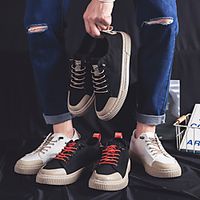 Men's Sneakers Lace up Skate Shoes Sporty Casual Athletic Outdoor Fitness  Cross Training Shoes Walking Shoes Canvas Synthetics Breathable Non-slipping Height-increasing Booties / Ankle Boots Black miniinthebox - thumbnail