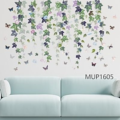 Spring Fresh Butterfly Dragonfly Green Plant Vine Can Remove Bedroom Living Room Sofa Background Home Decoration Wall Stickers Lightinthebox