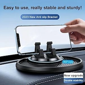 Universal Car Silicone Phone Holder Auto GPS Dashboard Bracket, Smartphone Anti-Slip Mat Pad 360° Rotation Dashboard Stand With Storage miniinthebox