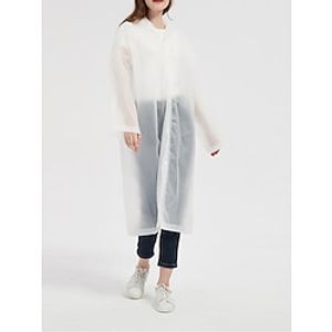 Women's Raincoat Outdoor Button Plain Waterproof Fashion Loose Fit Outerwear Long Sleeve Summer Black One-Size Lightinthebox