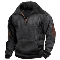 Men's Sweatshirt Quarter Zip Sweatshirt Black Half Zip Color Block Patchwork Pocket Sports  Outdoor Daily Holiday Streetwear Basic Casual Spring   Fall Clothing Apparel Hoodies Sweatshirts  Lightinthebox - thumbnail