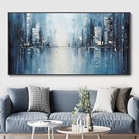 Handmade Oil Painting Canvas Wall Art Decoration Abstract Architecture Streetscape Landscape for Home Decor Rolled Frameless Unstretched Painting Lightinthebox