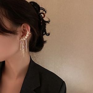 Women's Drop Earrings Fine Jewelry Tassel Fringe Precious Stylish Luxury Earrings Jewelry Golden For Wedding Party 1 Pair Lightinthebox