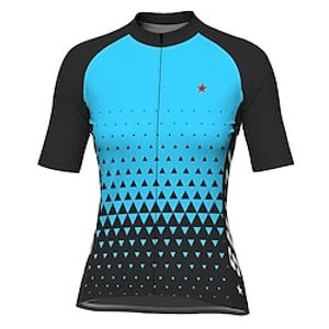 21Grams Women's Short Sleeve Cycling Jersey Blue Bike Top Mountain Bike MTB Road Bike Cycling Spandex Polyester Breathable Quick Dry Moisture Wicking Sports Clothing Apparel  Athleisure Lightinthebox