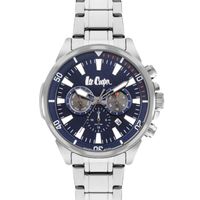 Lee Coope Men's Multi Function Display Watch & Metal Strap, Silver - LC07846.390