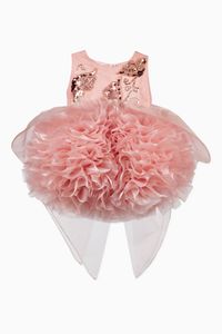 Sequins Butterfly and Crystal Beads Tulle Dress