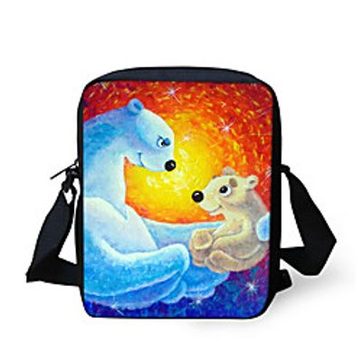 Unisex Bags Oxford Cloth Mobile Phone Bag 3D Crossbody Bag Zipper 3D Daily Holiday Canvas Bag 3D Print Black Lightinthebox