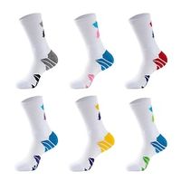 Men's Socks Cycling Socks Outdoor Exercise Bike / Cycling Breathable Soft Sweat wicking 5 Pairs Letter  Number Nylon Terylene Violet Rosy Pink Red One-Size / Stretchy miniinthebox - thumbnail