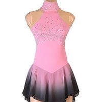 Latin Dance Dress Rhinestone Women's Performance Training Short Sleeve High Spandex Tulle Lightinthebox - thumbnail