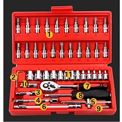 46 piece set wrench combination socket head automobile maintenance tool socket wrench combination hardware tool Lightinthebox 46 piece set wrench combination socket head automobile maintenance tool socket wrench combination hardware tool Lightinthebox