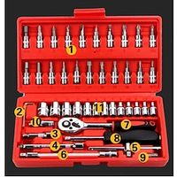 46 piece set wrench combination socket head automobile maintenance tool socket wrench combination hardware tool miniinthebox - thumbnail