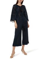 Rosha Embroidered Belted Jumpsuit - thumbnail