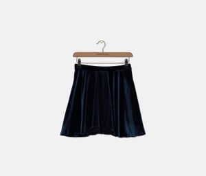 Kids Girls Velvet Skirt  Navy Blue