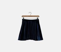 Kids Girls Velvet Skirt  Navy Blue - thumbnail