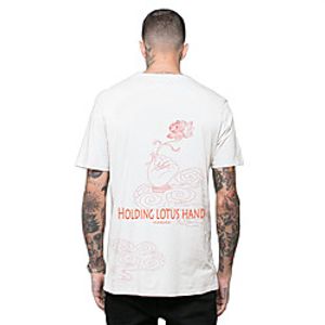 Men's Tee T shirt Hot Stamping Graphic Prints Lotus Hand Print Short Sleeve Casual Tops Ethnic Style Casual Fashion Designer White Black Lightinthebox