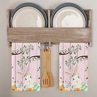 Happy Easter Day Decorative Kitchen Towels 1PCS Cute Rabbit Print Hand Towels, Comfortable Cotton Fingertip Towels, Kitchen Decor, Home Supplies Lightinthebox