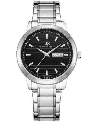 Kenneth Scott Men's Analog Black Dial Watch - (K22027-sbsb)