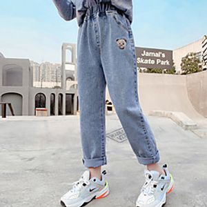Kids Girls' Jeans Blue Graphic Embroidered Daily Wear Active 5-13 Years miniinthebox