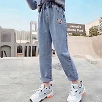 Kids Girls' Jeans Blue Graphic Embroidered Daily Wear Active 5-13 Years miniinthebox - thumbnail