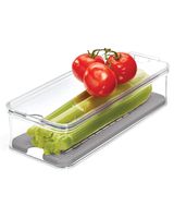 Interdesign Crisp Produce Bin 6.5 x 15.75 x 3.75 Inch Clear & Grey