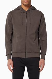 Monogram Logo Badge Organic Cotton Hoodie